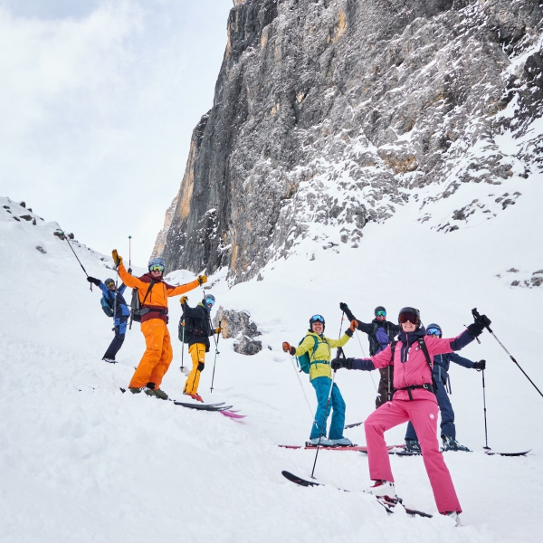 Guided freeride tour in the Sella Group - Freeride Val Lasties at Sas Pordoi - Catores