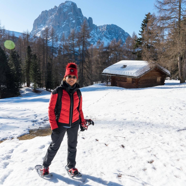 Boschi di larici in Val Gardena - Ciaspolata Daunei-Juac - Catores